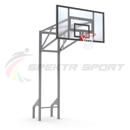 Купить Стойка баскетбольная уличная усиленная со щитом из оргстекла, кольцом и сеткой SP D 413 в Королёве 